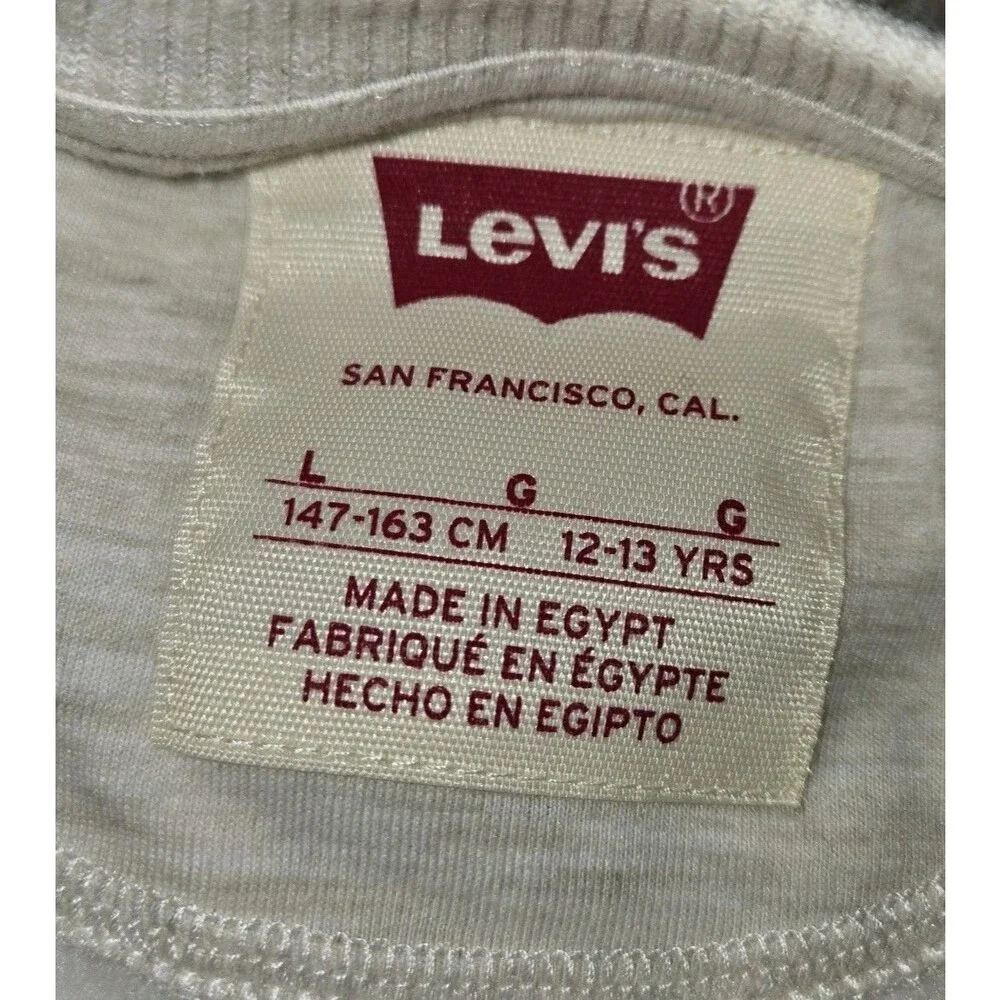 Boys Levi’s Sweatsuit Set Large Sweatshirt Jogger Pants 2 Piece Light Gray